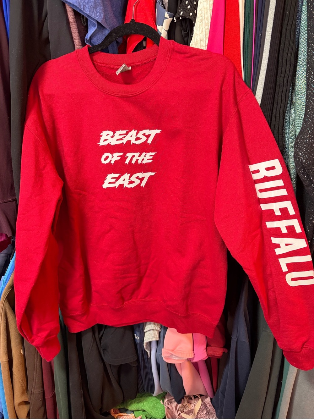 Buffalo Football Red "Beast of the East" Crewneck Sweater